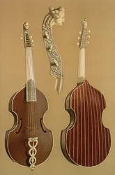 Viola da gamba, of basgamba, door Joachim Tielke (1641-1719), Hamburg, 1701, uit “Musical Instruments”