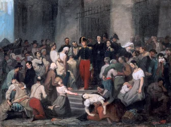 De Hertog van Orléans tijdens de Cholera-epidemie, c1830