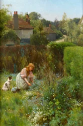 Wilde bloemen plukken in de heg, 1895