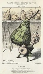 La Peire: karikatuur over Thiers - ill. uit 14/02/1871 door Alfred Le Petitty, in 