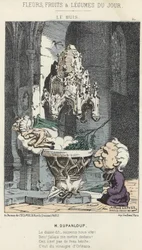 Le Boxis: Karikatuur over Dupanloup - ill. van 21/02/1871 in “Bloemen, Fruit en Groenten van de Dag”