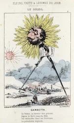 Le Soleil (zonnebloem): karikatuur van Gambetta (1838 - 1882) - ill. van 12/01/1871 in 