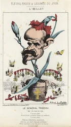 De Anjer: Cartoon over Generaal Louis Jules Trochu (1815 - 1896) - ill. van 11/01/1871 in 