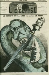 De slang en de vijl, de rechtse slang vijlt zijn tanden op de Republiek. Omslag in 