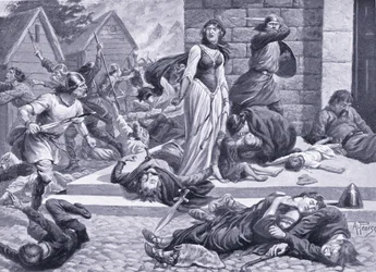 Het bloedbad op Sint-Briciusdag in 1002 n.Chr., jaren 1920