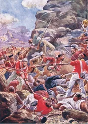 Het beleg van Delhi: Bestorming van de bres, illustratie uit British Battles on Land and Sea, 1915