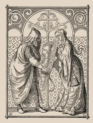 Die Nibelungen. Hagens schildverzoek, 1840-1841