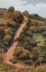 Een bocht op Porlock Hill