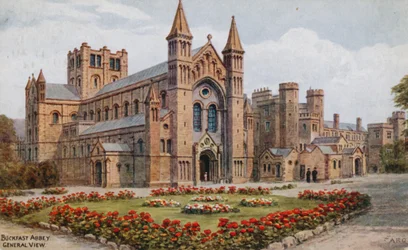 Buckfast Abbey (kleur litho)