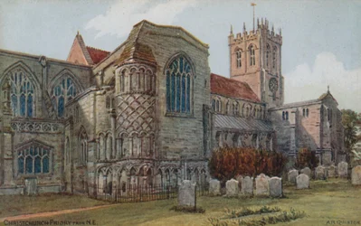 Christchurch Priory vanuit het noordoosten