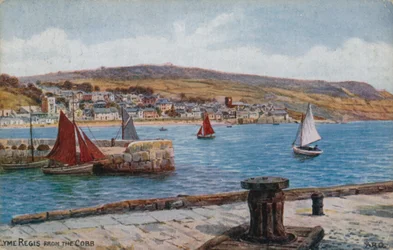 Lyme Regis vanaf de Cobb