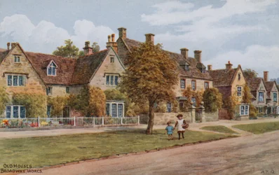 Oude huizen, Broadway, Worcs