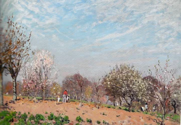 Bloeiende appelbomen in Louveciennes