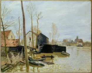 Overstroming in Moret-sur-Loing