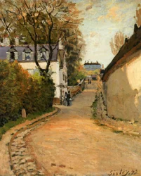 Rue de la Princesse, Louveciennes, kijkend naar het Noorden, c.1873