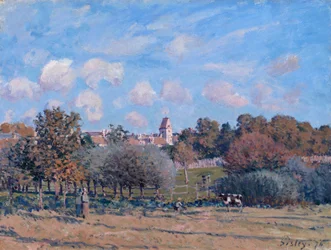 De klokkentoren in Noisy-le-Roi, herfst