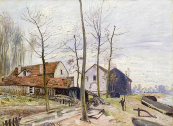 De molens van Moret, bij zonsopgang; Les Moulins de Moret, au Lever du Soleil, 1889