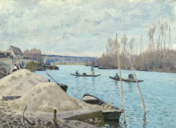 De Seine bij Port-Marly, Zandhopen, 1875