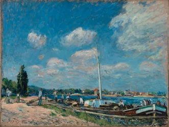 Lossen van schuiten bij Billancourt, 1877