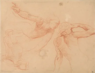 Studie van drie Figuren in Beweging