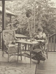 Op de veranda, Oaklawn, Lake George