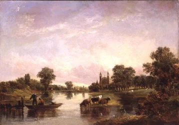 Uitzicht op Eton College vanaf de Theems