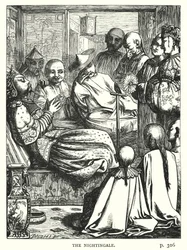 Hans Christian Andersen: De nachtegaal (litho)