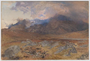 Snowdon, na een hagelbui in april [of Snowdon door opklarende wolken]