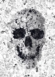 Ingewikkelde doodle-schedel