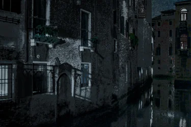 Maanschaduwen, Venetië, 2018 (handgeschilderde foto)