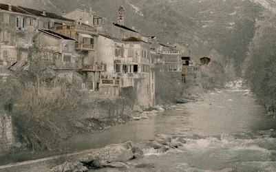 Riviervallei bij Soaorge, 2018 (handgeschilderde foto)