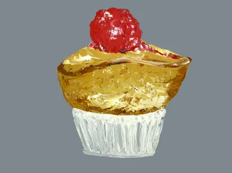 Cupcake met gouden kersen