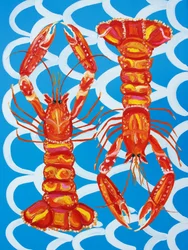 Speelse kreeften uit de oceaan