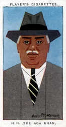 Aga Khan III Mohammed Shah, leider van de ismaïlieten, 1926.