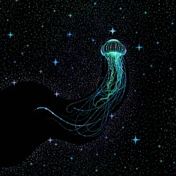 Gloeiende kosmische kwallen