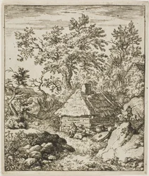 Landschap met molensteen