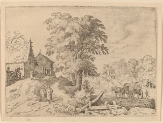 Kar met twee trekpaarden