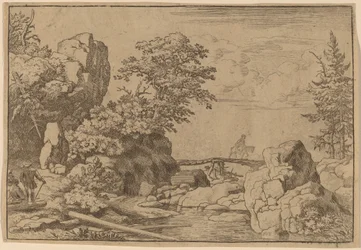 Ruiter op een brug