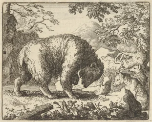Renard belooft de beer naar een plek te brengen waar hij honing zal vinden, 1650-75