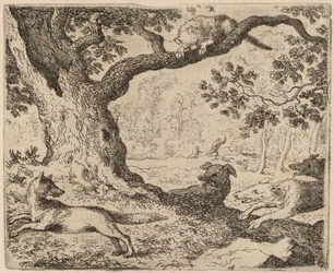 Reinaards vader en de kat achtervolgd door honden, waarschijnlijk ca. 1645-1656
