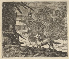 De kat klimt op een schuur, 1650-75
