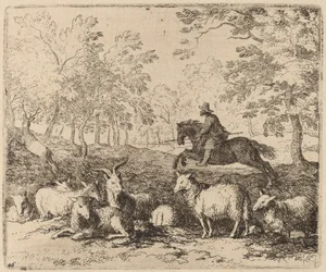 Het paard gedwongen om het hert te achtervolgen