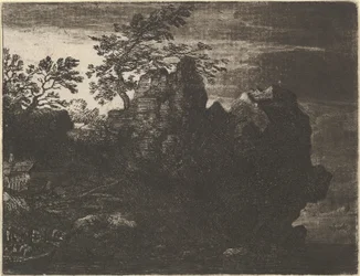 De grote rots bij de rivier