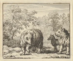 De Leeuw Bevrijdt de Beer en de Wolf