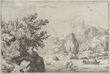De rots in het midden van de rivier