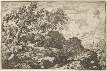 De twee boeren zittend op de heuvel, 17e eeuw