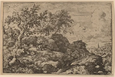 Twee Boeren Zittend op een Heuvel