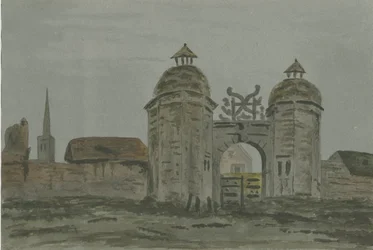 Hamstall Ridware Hall - Portiersloges: aquarel, nd [1824-1882]