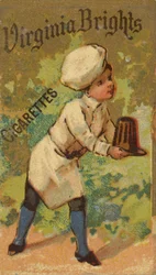Uit de serie Meisjes en Kinderen N64 ter promotie van Virginia Brights Sigaretten voor Allen &..., 1886