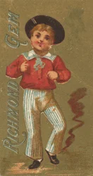 Uit de serie Meisjes en kinderen N65 ter promotie van Richmond Gem Cigarettes voor Allen &..., ca. 1886